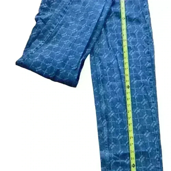 iets frans... Monogram Jeans High Rise Wide Legs Retro Sz 27W - Picture 4 of 10